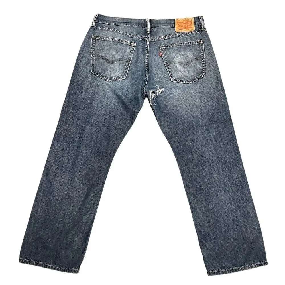 Levi’s Vintage Levi's 514 Men's Slim Straight Jeans W36 L30 Distressed Rip